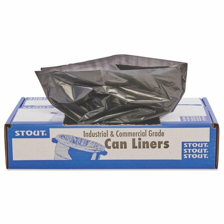 Stout 56 gal Trash Bags, 43 in x 49 in, Extra Heavy-Duty, 1.5 mil, Brown/Black, 100 PK T4349B15